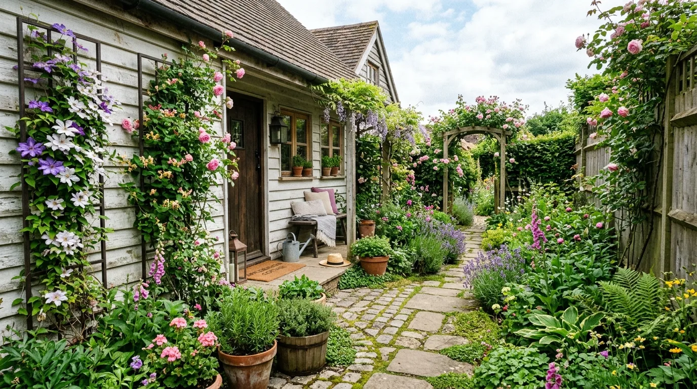 Wide Bed With Repeating Green Planting